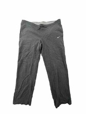 Nike Pants Adult Medium Gray White Swoosh Warm Up Track Pants Mens