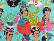 Alexander Henry Folklorico Frida Con Las Plumas, birds Mexican cotton BTY