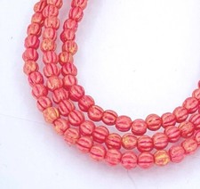 50 Czech Glass Melon Round Beads pink Amaranth 3mm - Pacifica - Strawberry
