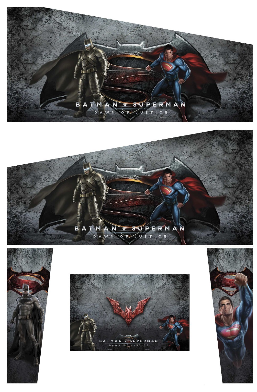Stickers Batman vs Superman flipper pincab haut de gamme - Vinyle coulé avec lamination protectrice