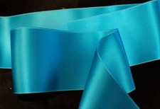 2-3/4" WIDE SWISS DOUBLE FACE SATIN RIBBON- TURQUOISE
