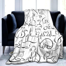Cat Blanket Soft Cozy Flannel Throw Blanket Warm Lightweight Blankets Gifts for