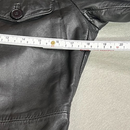 Vintage 70's Chess King Black Leather Jacket Size 38 Made in Korea - Picture 10 of 17