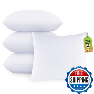 Gold Textiles White Throw Pillows Insert Pack Of 4 Polyester Sham Stuffer Throw