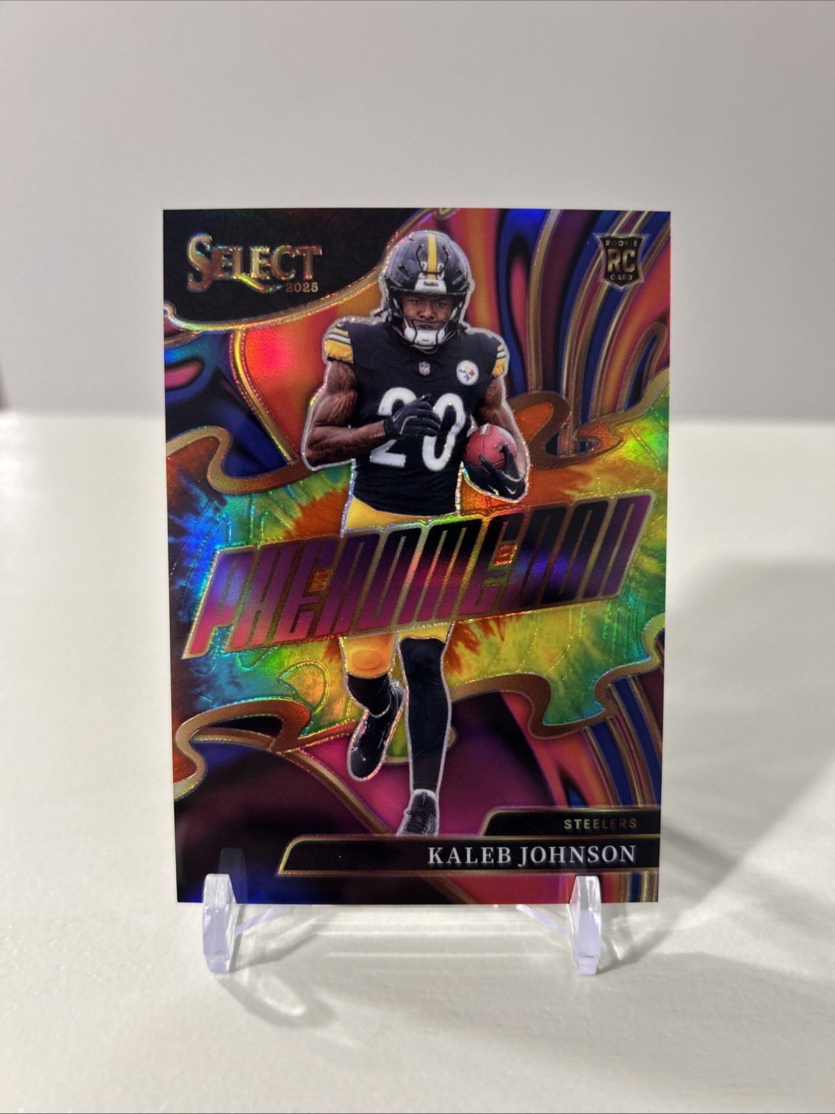2025 Panini Select Phenomenon Kaleb Johnson Tie dye /25 Steelers