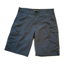 IRON CO Men's Stretch Flex Waist Flat Front Cargo Shorts Size 34 Blue Smoke