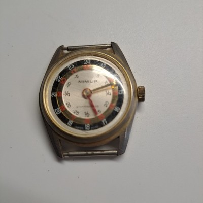 VINTAGE Minilip EB 8800 Mechanische Armbanduhr LIP Gelb Stahl (Manuell)
