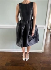 Jovani Fit N Flare Open Back Little Black Dress Size 0. Cocktail Party. Formal.