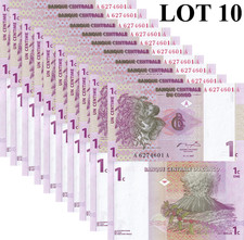 Congo Democratic Republic 1 Centime 1997 P 80 UNC 1/10 Bundle Lot 10 pcs
