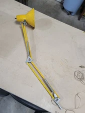 Vintage Ledu Articulating Drafting Desk Lamp Mod Yellow Mid Century Modern MCM