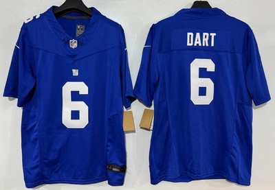 2025 Men's Jaxson Dart #6 Giants FUSE Royal Sewn Stitched Jersey