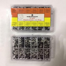Approx 1000Pcs Assorted 12 Sizes Watch Crown Waterproof Rubber O-Ring Gasket H
