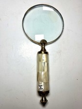 Mother Of Pearl And Brass Magnifying Glass Handheld Made In India
