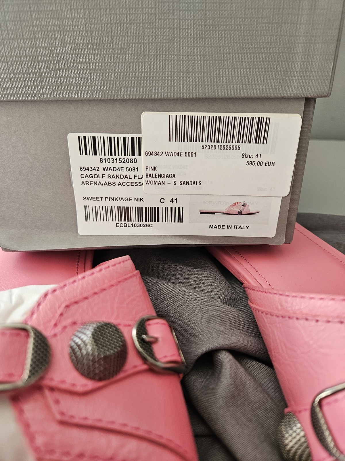 Balenciaga Womens Cagole Sandal Flat Pink Size EU41 US10/ 10.5 thumbnail 14