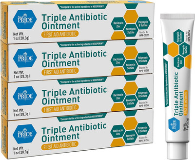 Triple Antibiotic Pride Ointment Tube 1 Oz 4-Pack, First Aid for Minor Wounds, S