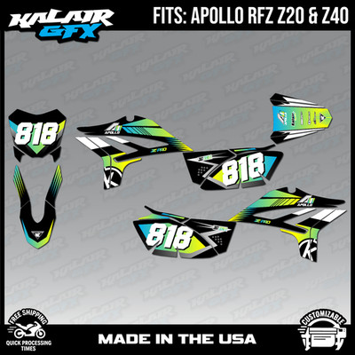 Graphics Kit for Apollo Z20 Z40(RFZ Z 20 40) Turbo Series - Lime