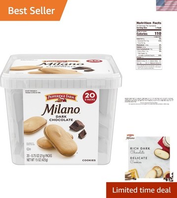 Luxurious Milano Cookies with Dark Chocolate - 20 Convenient Packs for On-the-Go