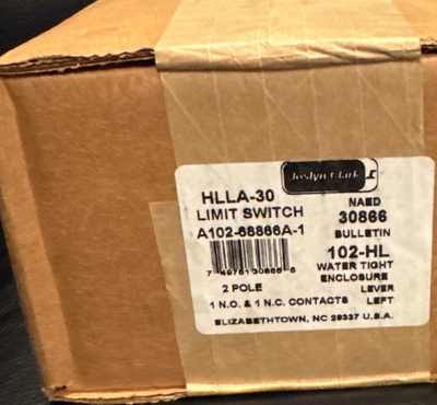#ad NEW IN SEALED BOX JOSLYN CLARK A102 68866A 1 LIMIT SWITCH HLLA 30 102 HL NEW $95.00