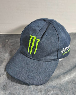 Monster Energy Dad Hat Blue Curved Bill Adjustable Stretch Fit w/ Green