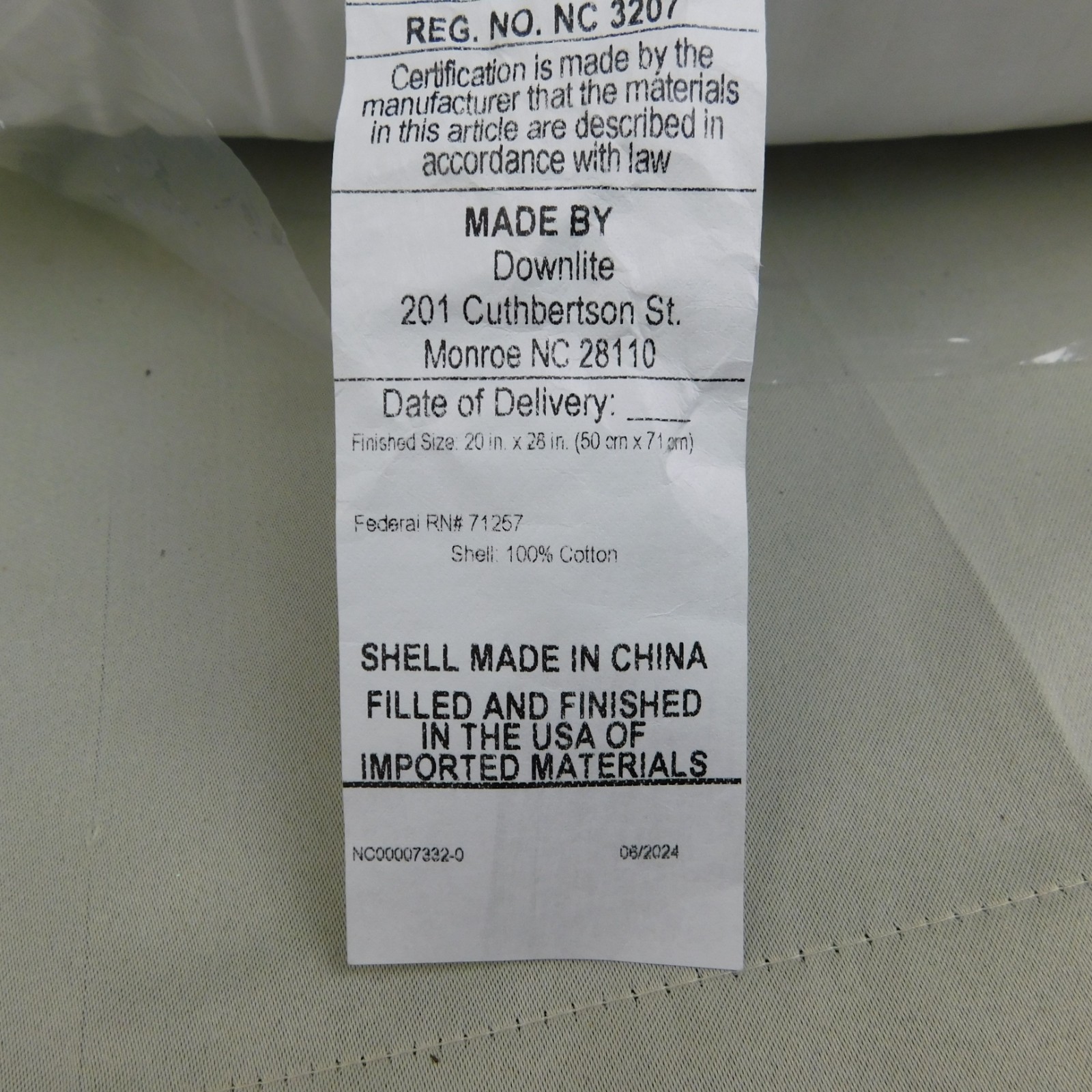 My Kinda Pillow Firm Density 300 Thread Count Bed Pillow - Standard/Queen #C813