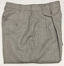 VTG Lauren Ralph Lauren Pants Gray Wool Pleated Cuffed Fully Lined W Size 10 USA