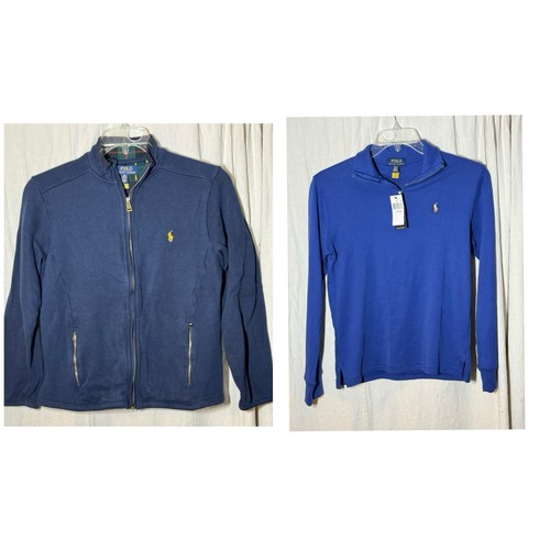 Polo Ralph Lauren Lot Of 2 1/4 Zip Pullover Shirt And Zip Up Jacket Youth 14-16