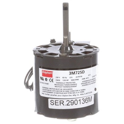 DAYTON 71214610M Motor,1/30 HP,3000 rpm,3.3,230V 3M725
