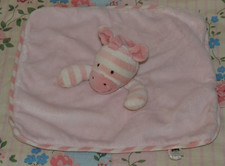 Little Jellycat Pink Striped Twibble Zebra Soft Plush Comforter Blankie Blanket