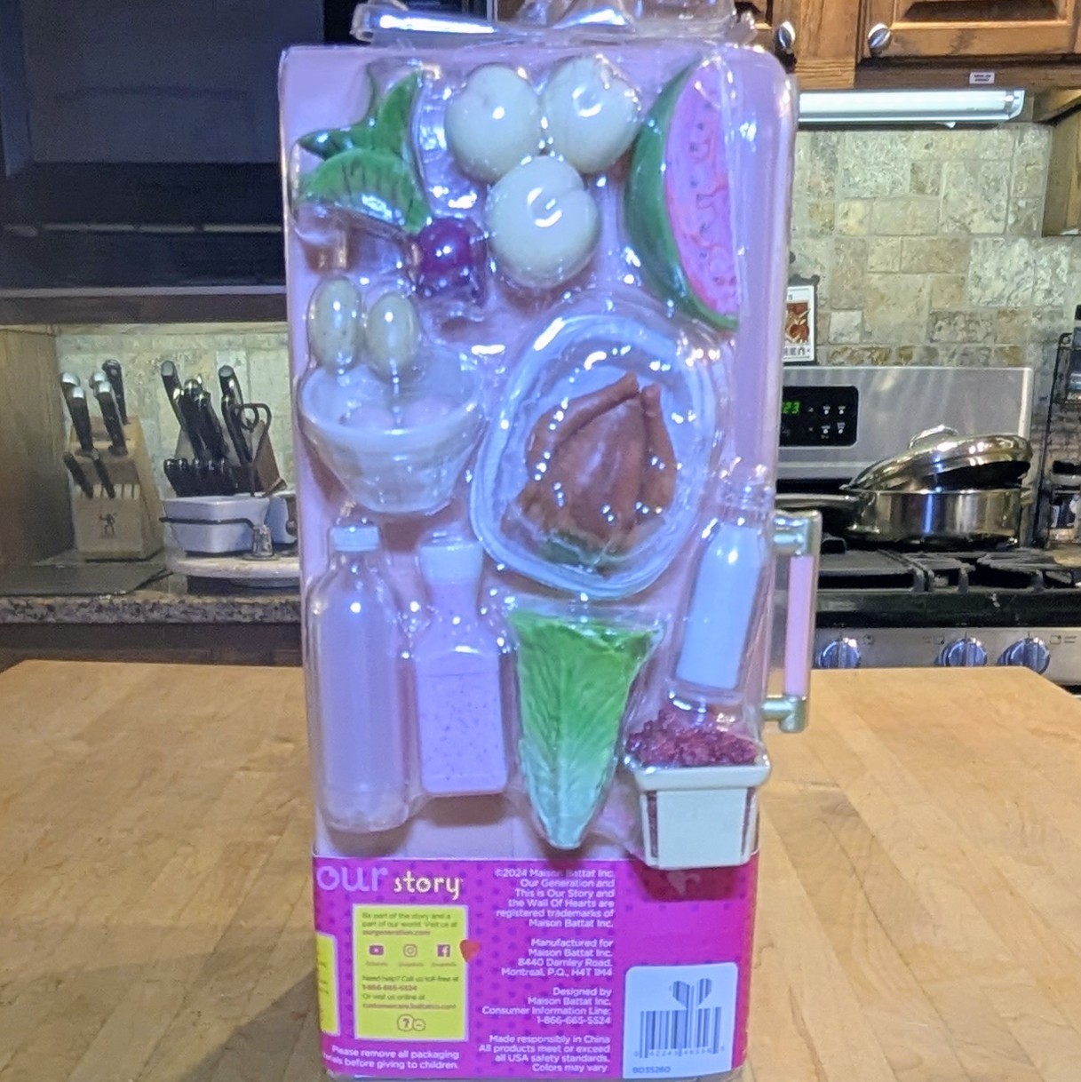 Our Generation Perfectly Fresh Mini Fridge & Play Food Accessory Set