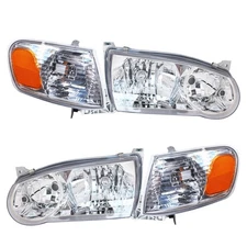 Labwork Left&Right Headlights&Turn Signal Lights For Toyota Corolla 2001-2002