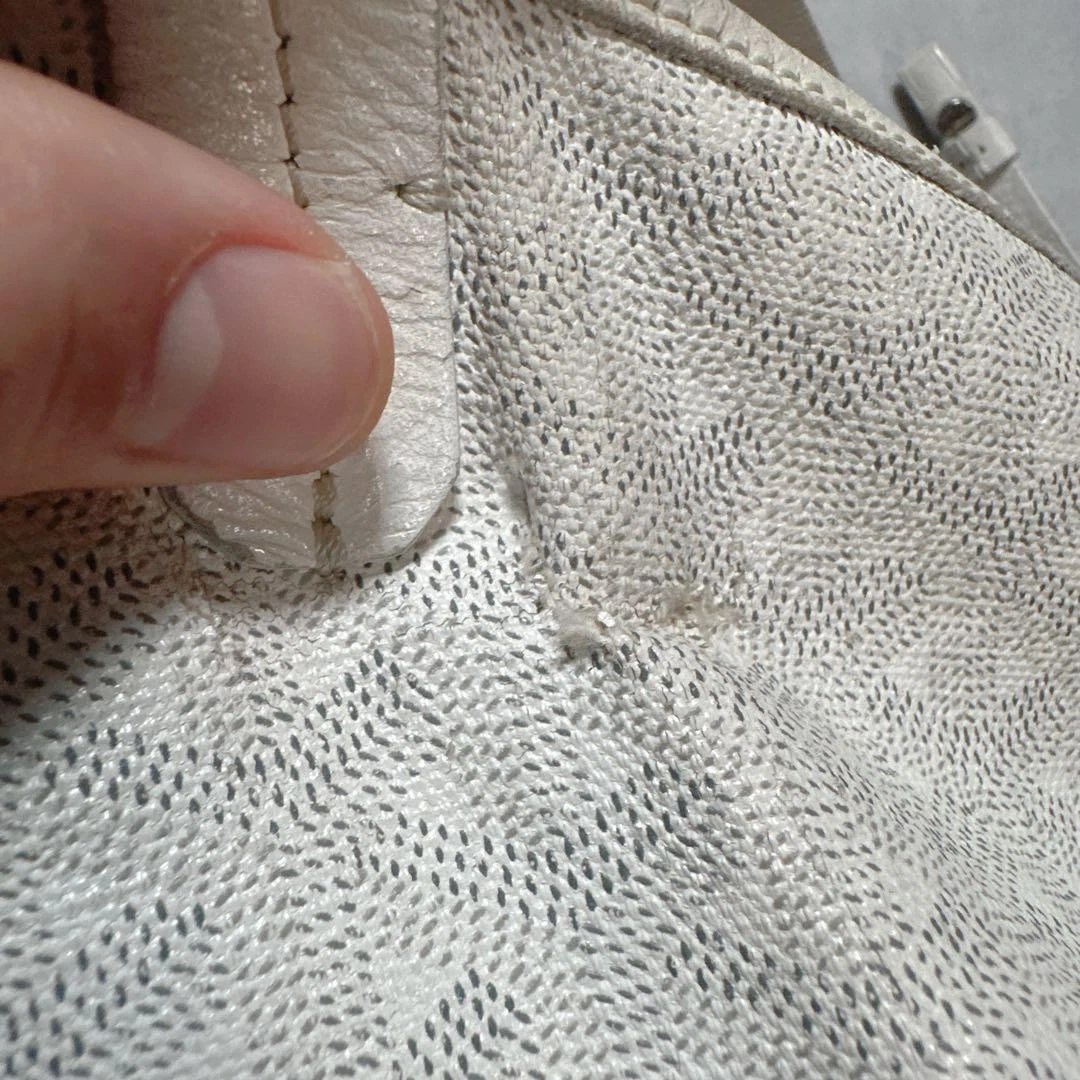 Rara borsa tote GOYARD Saint Louis bianca PVC pelle A4 conservazione usata condizioni