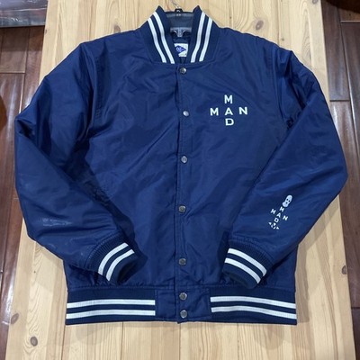 Madness MDNS Baseball Varisty Jacket Bomber Nylon Navy Blue Medium