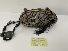 Mary Frances Black and Gold Fairytale Beaded Crossbody Handbag