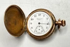 DQ22 Antique American Waltham Premier Gold Filled Hunter Case Pocket Watch
