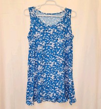NWT Draper James Intimates Blue Shadow Floral Ruffle Nightie L/XL Ultra Soft