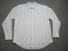 Tommy Bahama Shirt Mens XL Blue White Check Button Up Long Sleeve Pima Cotton