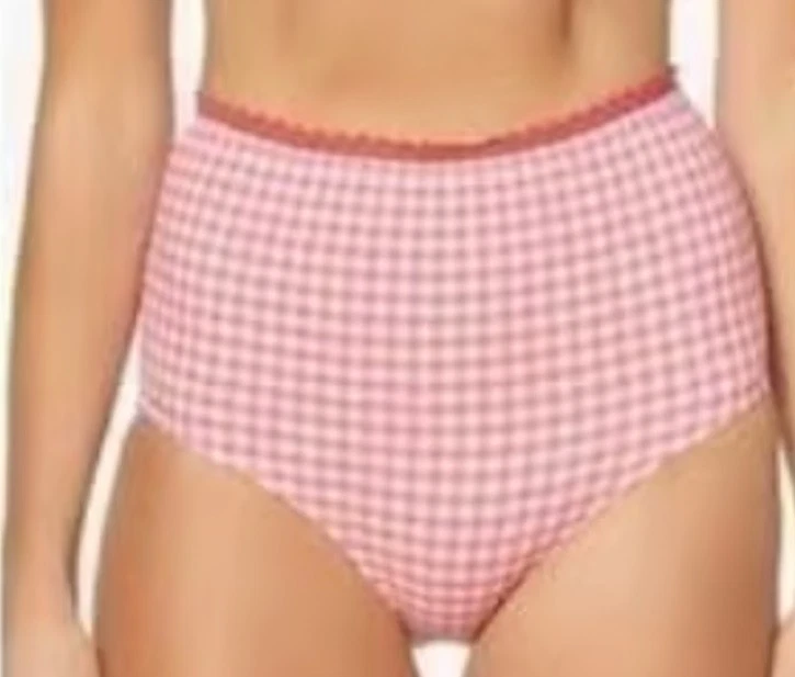 Pantalones de bikini Jessica Simpson M rosa y blanco SSNI18770 estampados cintura alta 86512 Foto 2 de 2