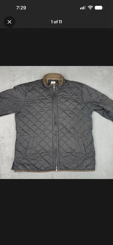 Peter Millar Quilted Jacket Mens XXL Black Diamond Quilt Fleece Lined Full Zip - product listing photo