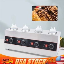 4 Bottles Electric Sauce Warmer, Hot Fudge Warmer Cheese Sauce Warmer 640W