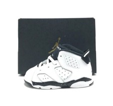 NEW TODDLER BABY NIKE AIR JORDAN 6 RETRO TD WHITE/OREO BLACK DV3606 112