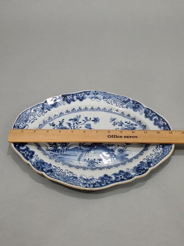 GROSSER antiker chinesischer Export Teller blau-weiß Porzellanform 18. Jh. QING - Bild 13 von 14