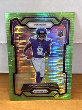 2023 Panini Prizm Football Jordan Addison Neon Green Pulsar Vikings Rookie #368