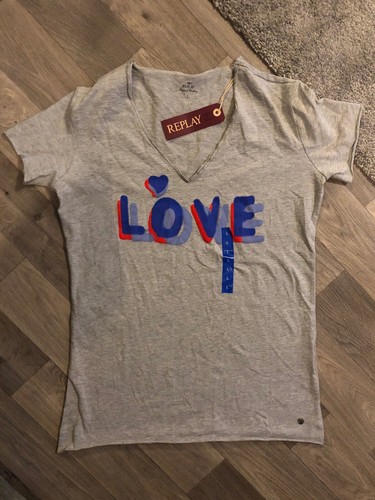 Replay Original Clothing V Neck Love T 