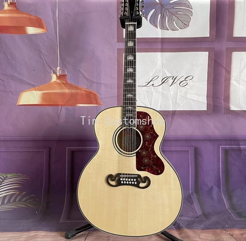 43" Natural J200 12 String Jumbo Acoustic Electric Guitar Solid Spruce Top 301