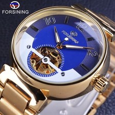 Forsining Mens  Skeleton Mechanical Waterproo...