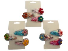 Girls Flower Snap Hair Clips