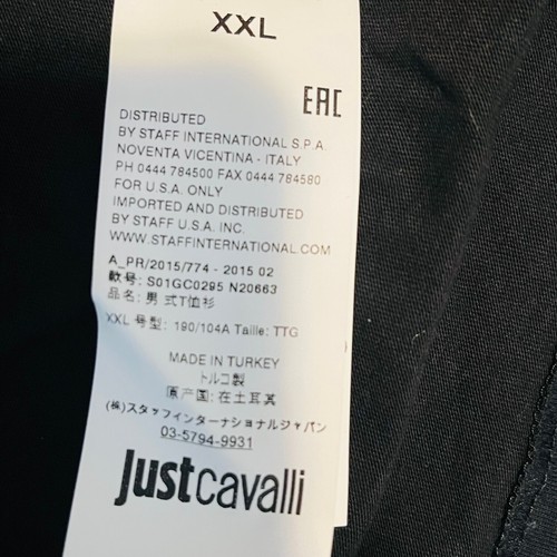 Just Cavalli T Shirt Mens XXL Black Skull Snakes Blue Purple 100 % Cotton - Picture 7 of 11
