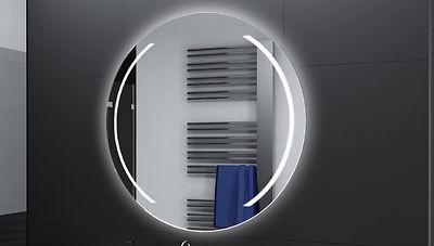 Badspiegel Rund m LED Beleuchtung Badezimmerspiegel Bad Spiegel Wandspiegel DR19