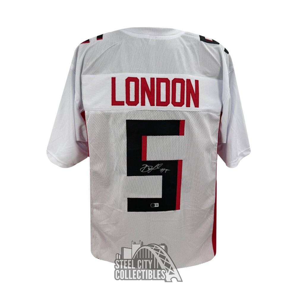 Drake London Autographed Signed Atlanta Custom White Football Jersey- BAS 