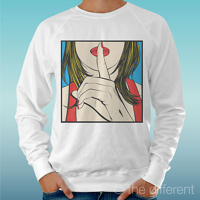 FELPA UOMO LEGGERA SWEATER BIANCO " STASERA SI TROMBA FUNNY " ROAD TO